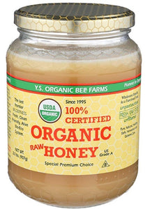 YS Organic Bee Farms Certified Organic Honey - Raw, Unheated, Unprocessed 32 oz Liquid