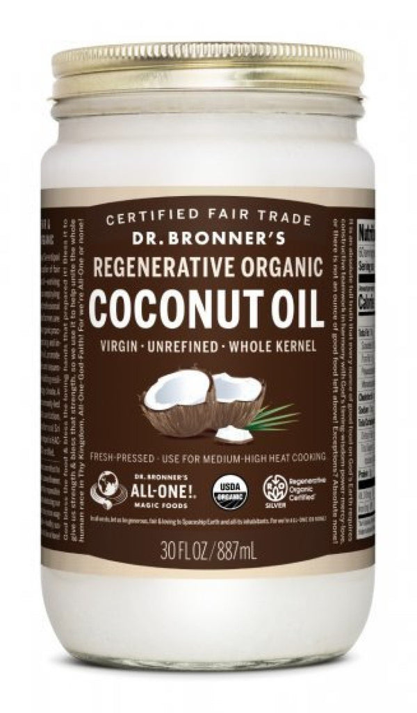 Dr. Bronner's Virgin Coconut Oil Whole Kernel 30 oz Oil Healthy