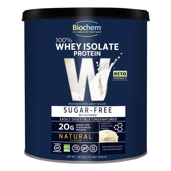 Biochem 100 Whey Isolate Protein Natural Sugar Free 24.6 oz Powder