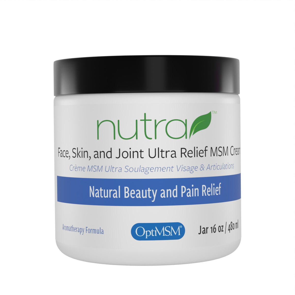 Nutra Health Face, Skin &amp; Joint Relief MSM Cream 16 oz (480ml) Jar