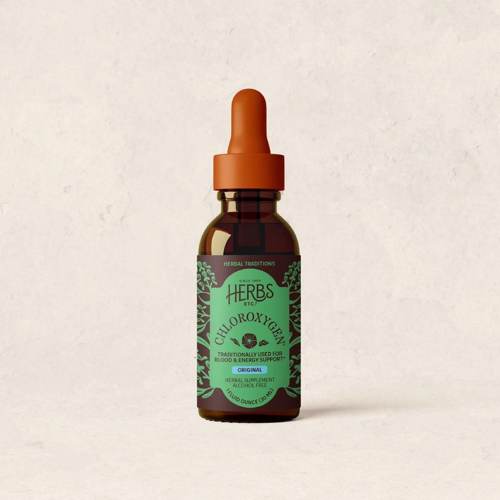 Herbs Etc ChlorOxygen Chlorophyll Concentrate Alcohol Free Liquid Extract 1 oz Liquid