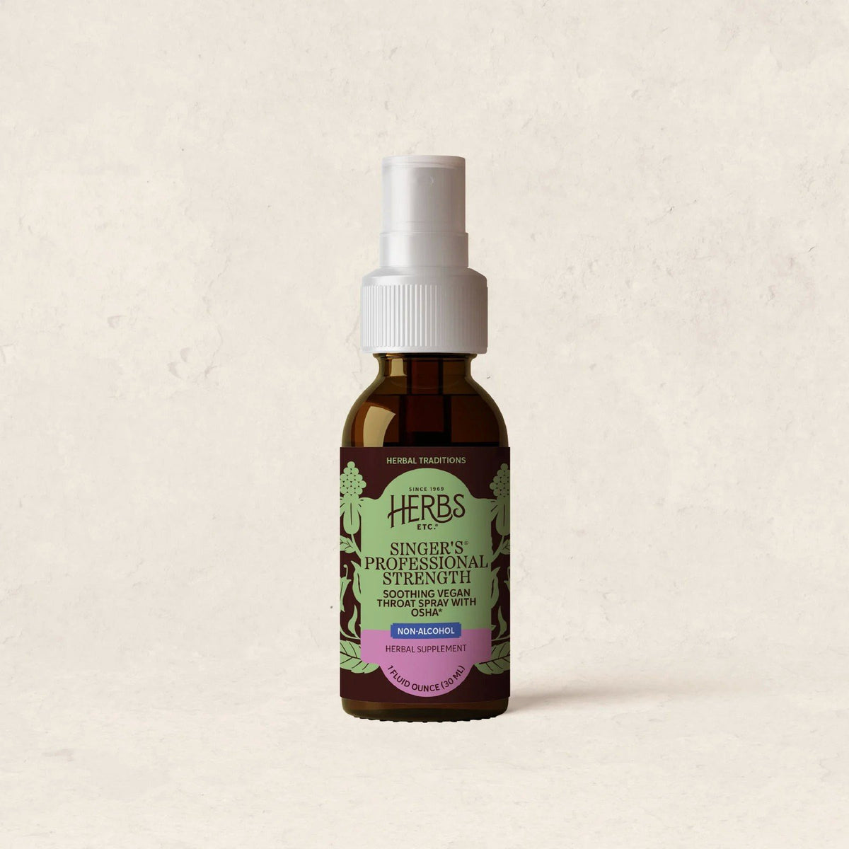 Herbs Etc Singer's Saving Grace Professional Strength Non Alcohol Spray 1 oz Liquid