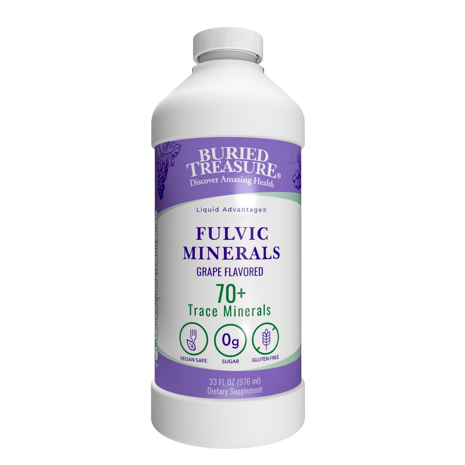 Buried Treasure Fulvic Minerals Grape 32 oz Liquid