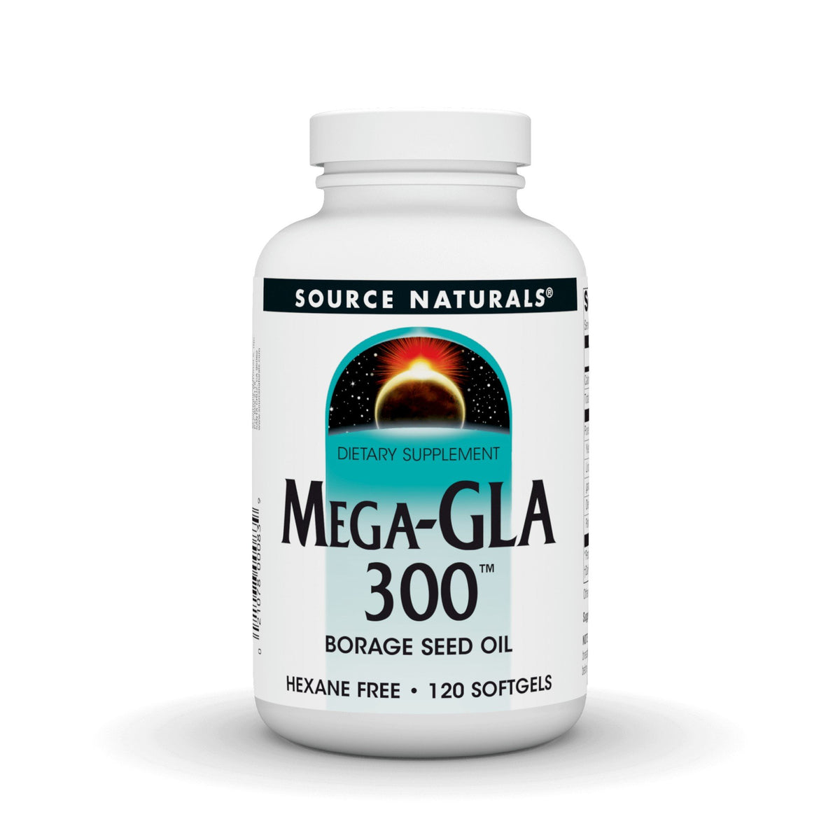 Source Naturals, Inc. Mega GLA-300 Borage Seed Oil 120 Softgel