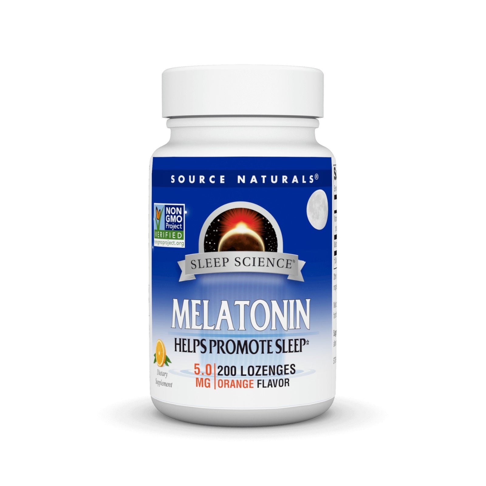 Source Naturals, Inc. Melatonin 5mg Sublingual-Orange 200 Lozenge
