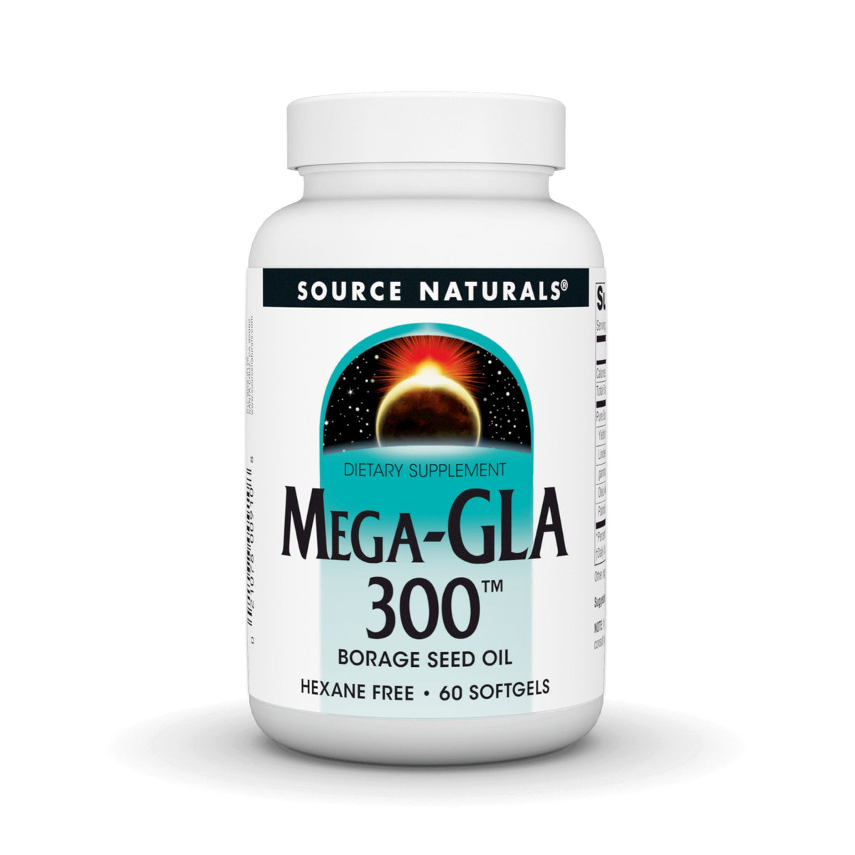 Source Naturals, Inc. Mega GLA-300 Borage Seed Oil 60 Softgel