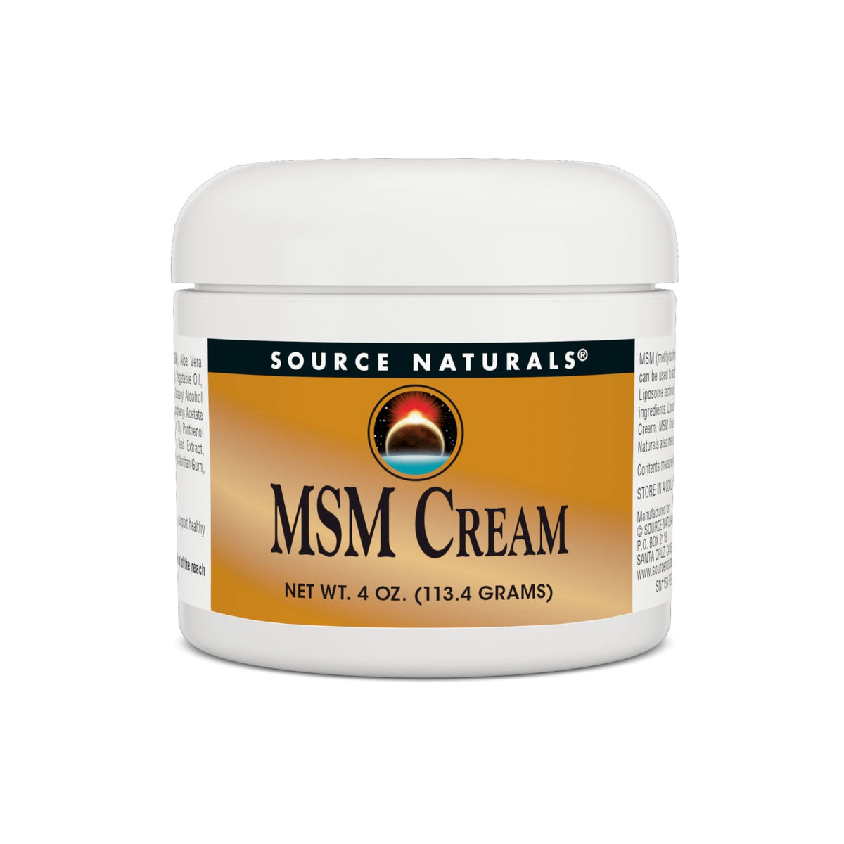 Source Naturals, Inc. MSM (Methylsulfonylmethane) Cream 4 oz Cream