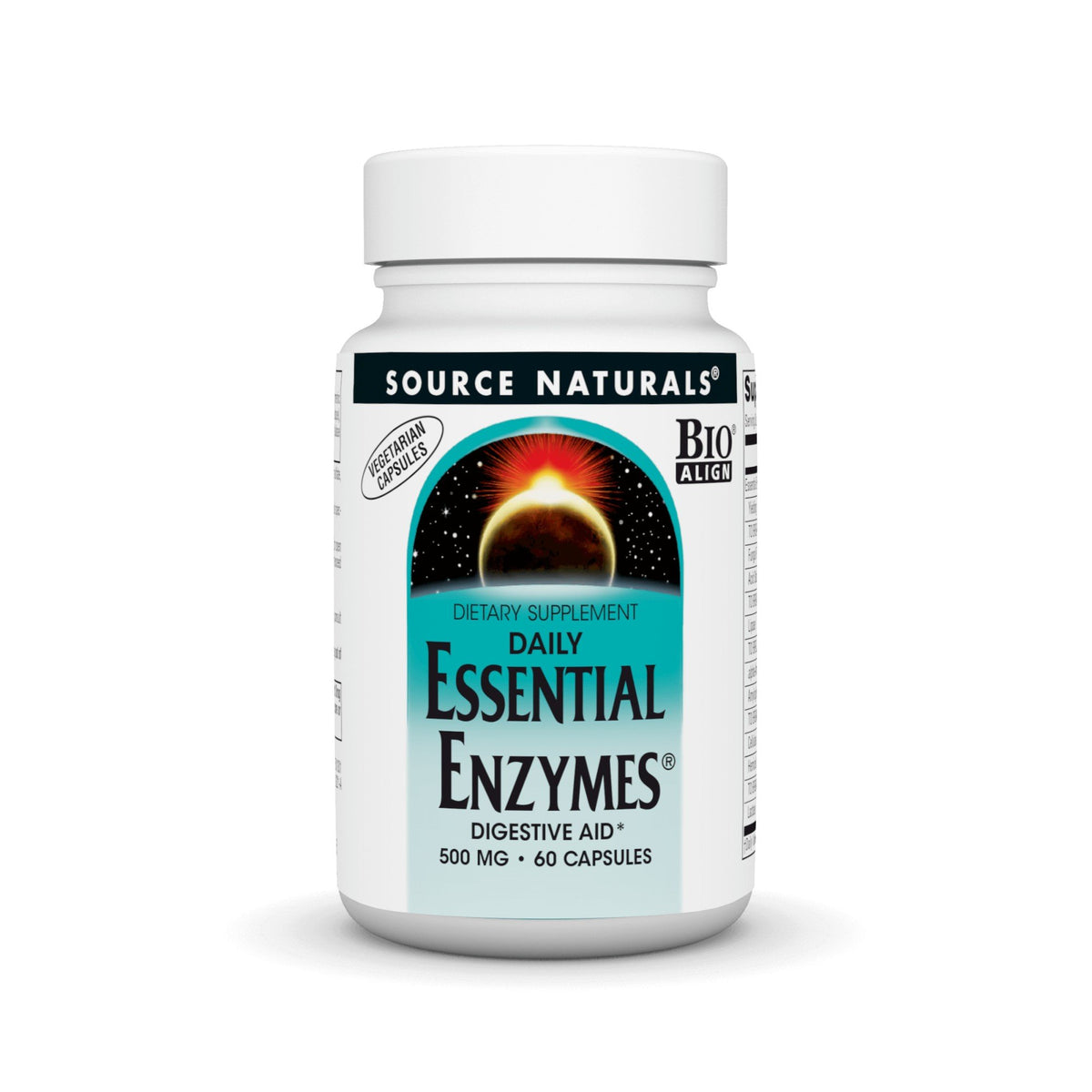 Source Naturals, Inc. Daily Essential Enzymes Vegetarian 500mg VegCap 60 VegCap