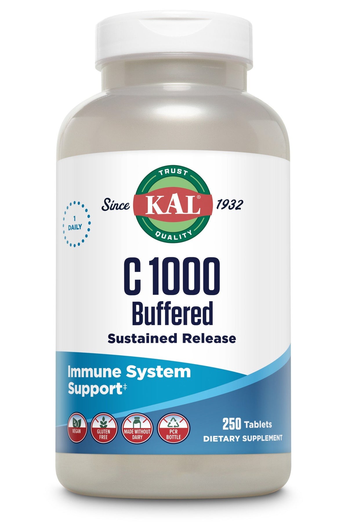 Kal Vitamin C-1000mg Buffered &amp; Timed Release 250 Sustained Release Tablet