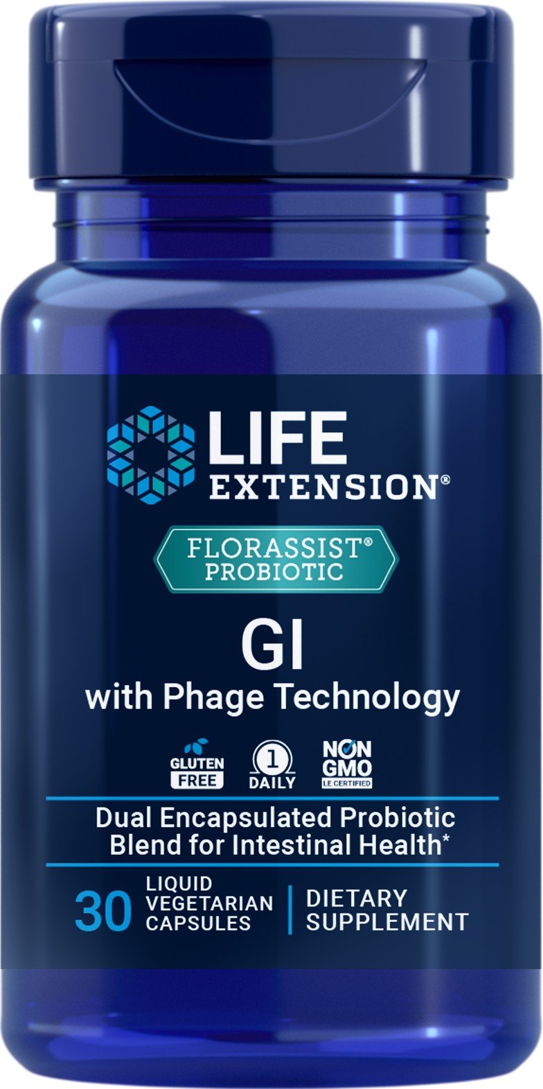 Life Extension FLORASSIST Probiotic - GI with Phage Technology 30 Liquid Vegetarian Capsules