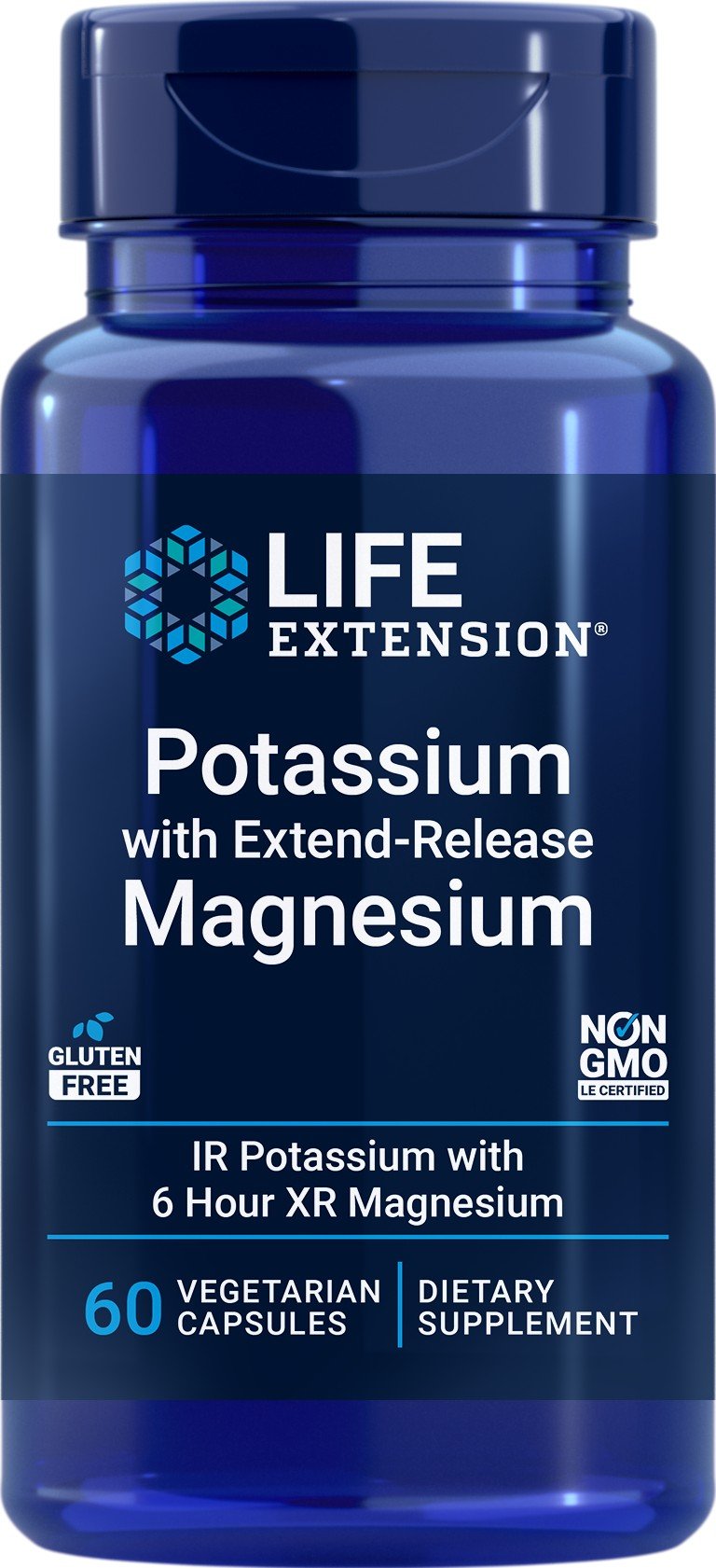 Life Extension Potassium with Extend-Release Magnesium 60 VegCap
