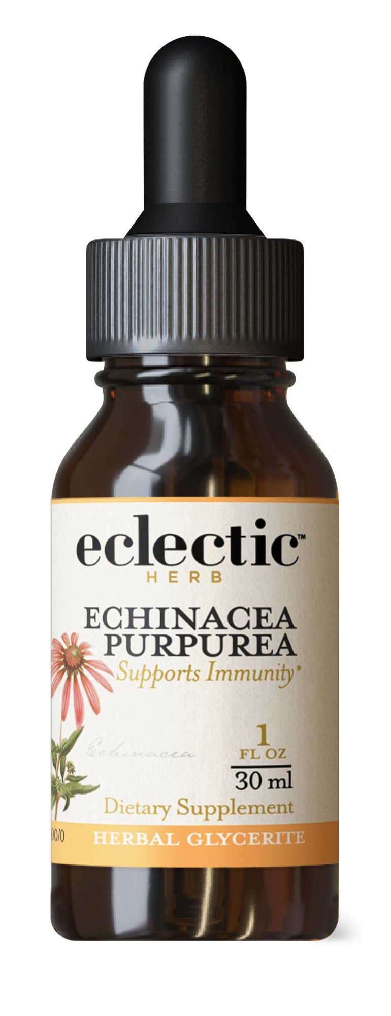 Eclectic Herb Echinacea Purpurea-Orange No Alcohol Glycerite 1 oz Liquid