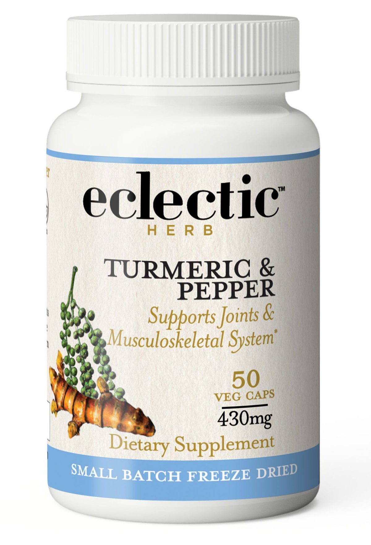 Eclectic Herb Turmeric &amp; Pepper Freeze Dried 50 Capsule