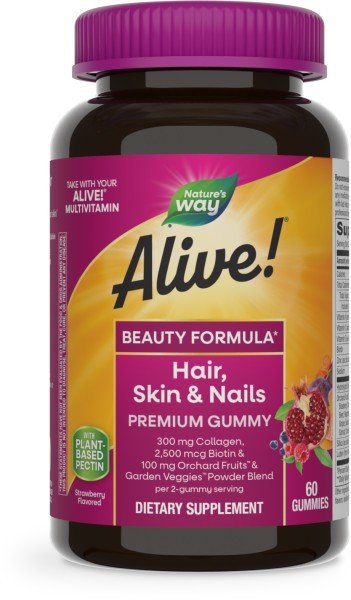 Nature&#39;s Way Alive! Hair, Skin &amp; Nail Gummy 60 Gummy