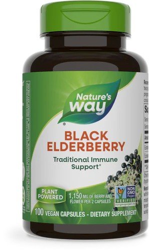 Nature&#39;s Way Black Elderberry Berries &amp; Flowers 100 Capsule