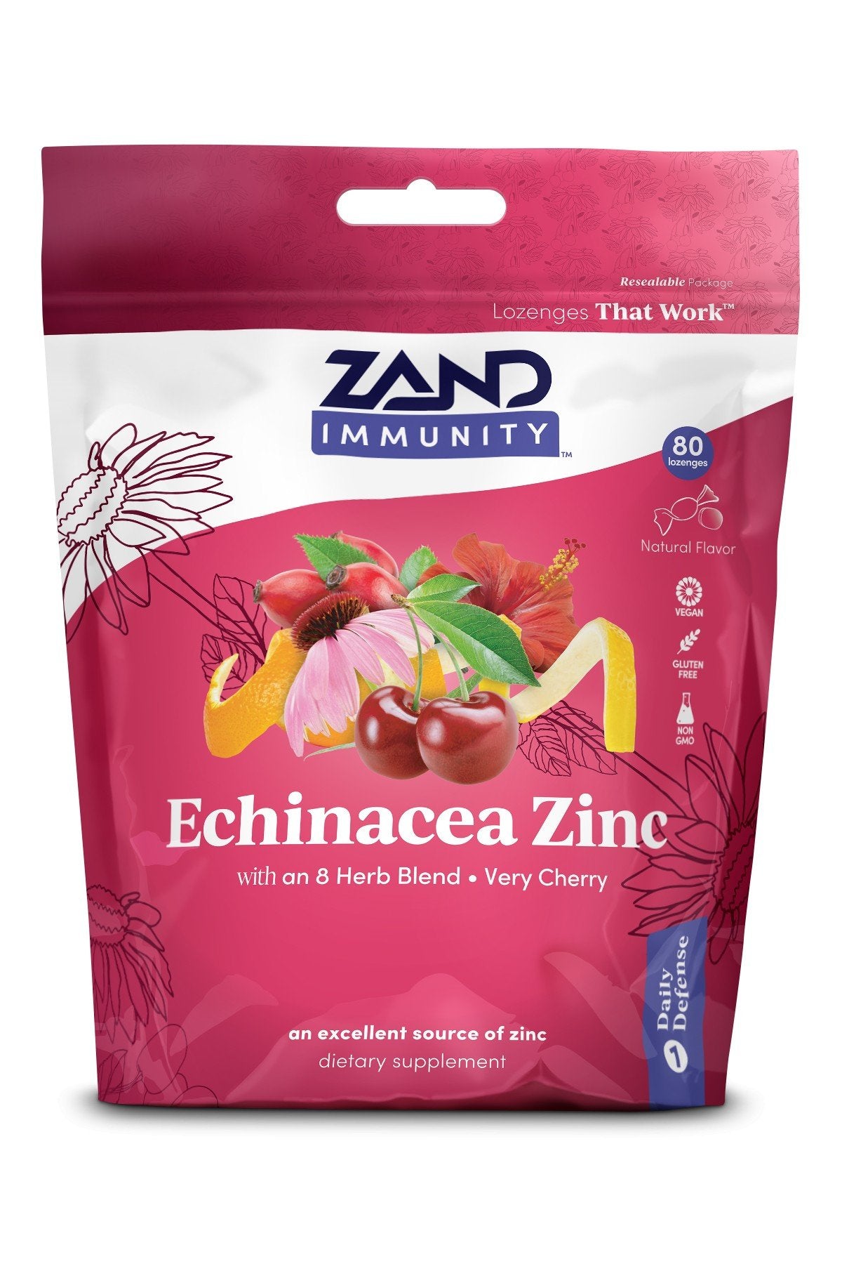 Zand HerbaLozenge Cherry Echinacea Zinc 80 Lozenge