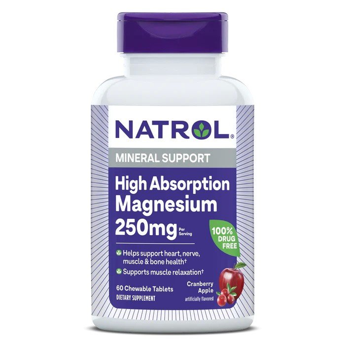 Natrol High Absorption Magnesium 250 mg 60 Chewable