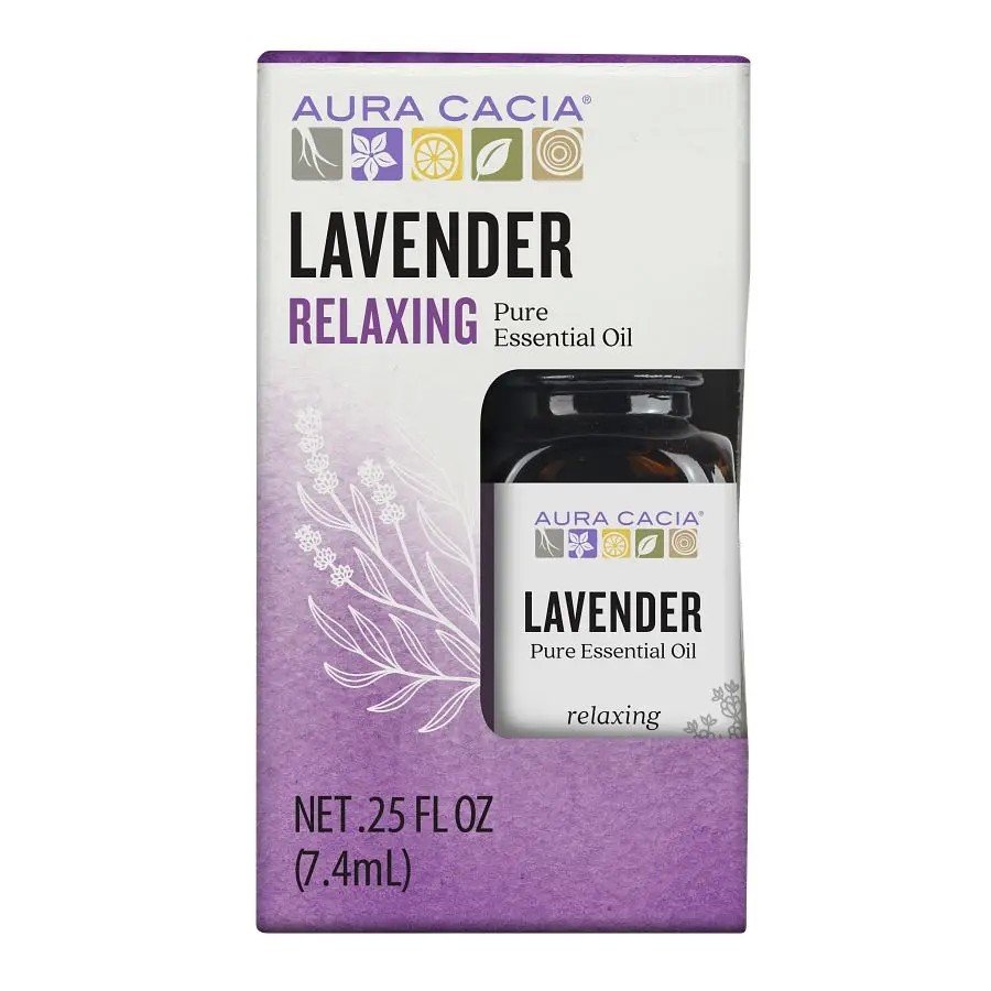 Aura Cacia Lavender Essential Oil 0.25 fl oz Box