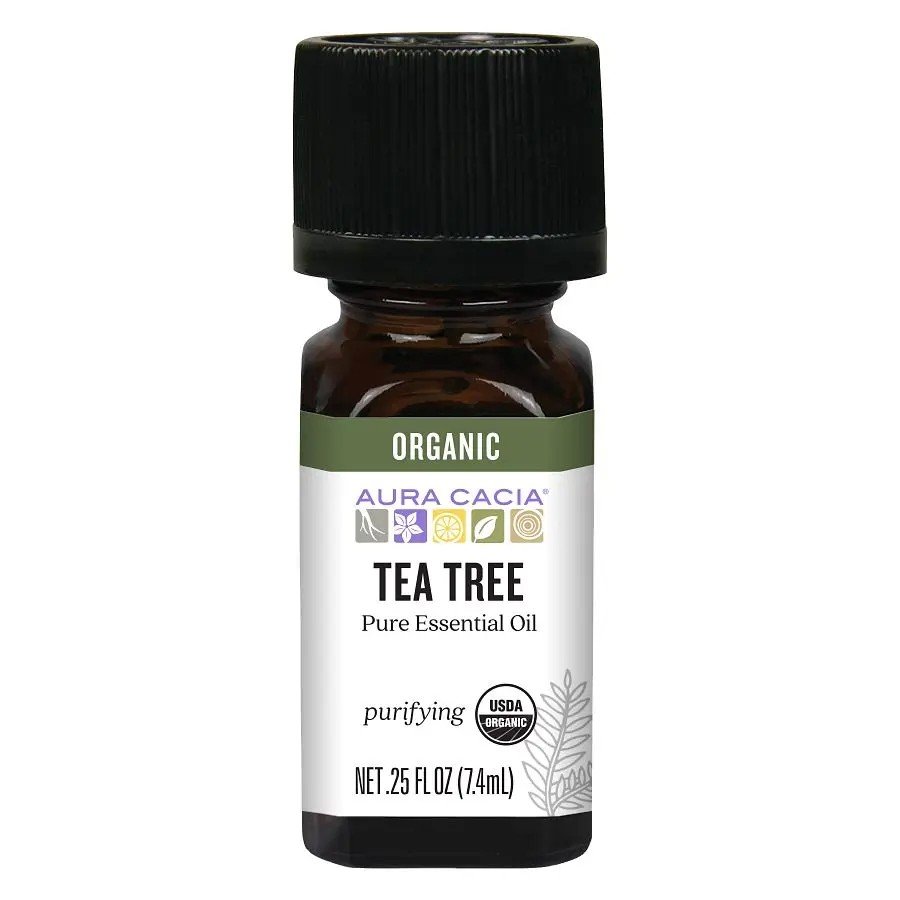 Aura Cacia Organic Tea Tree Essential Oil 0.25 oz Oil