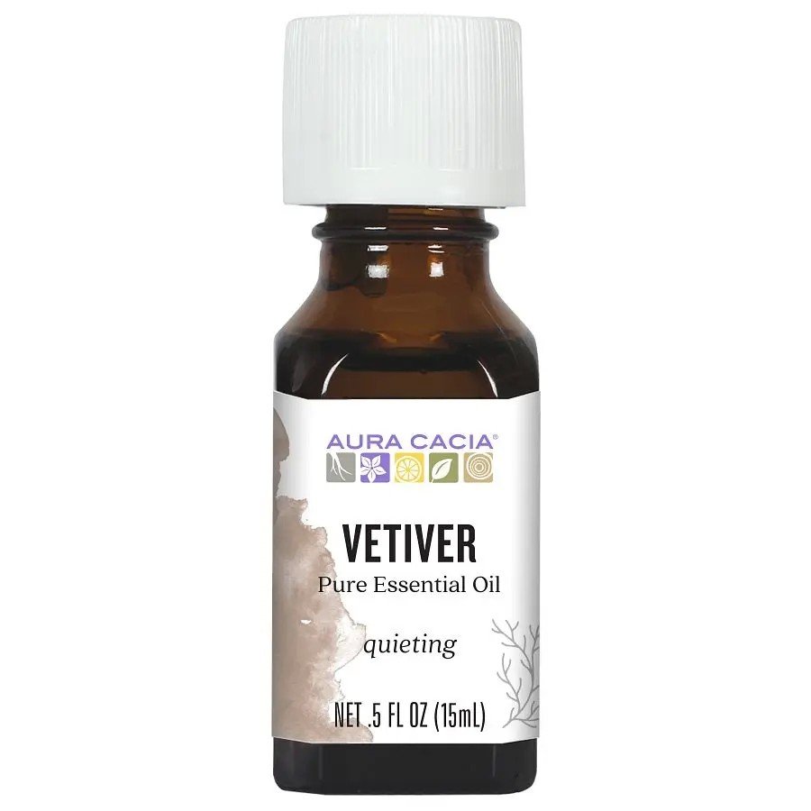 Aura Cacia Vetiver Essential Oil 0.5 oz Oil