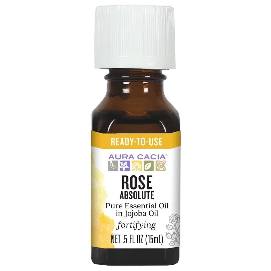 Aura Cacia Precious Essentials Oil Rose Absolute in Jojoba 0.5 oz Oil