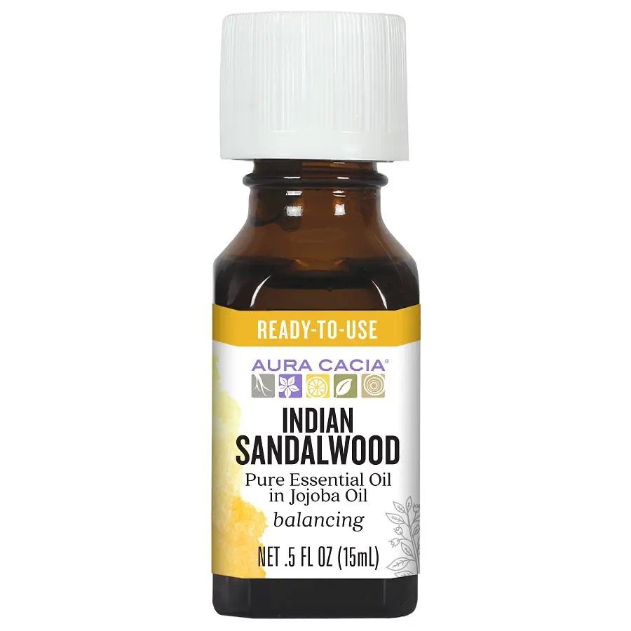 Aura Cacia Precious EssentialsIndian Sandalwood (In JoJoba) .5 fl oz (15 mL) Oil