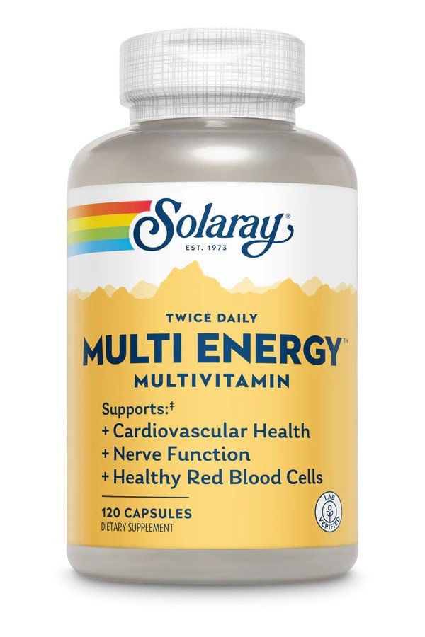 Solaray Twice Daily (Iron Free) Multi-Energy Multi-Vita-Min 120 Capsule