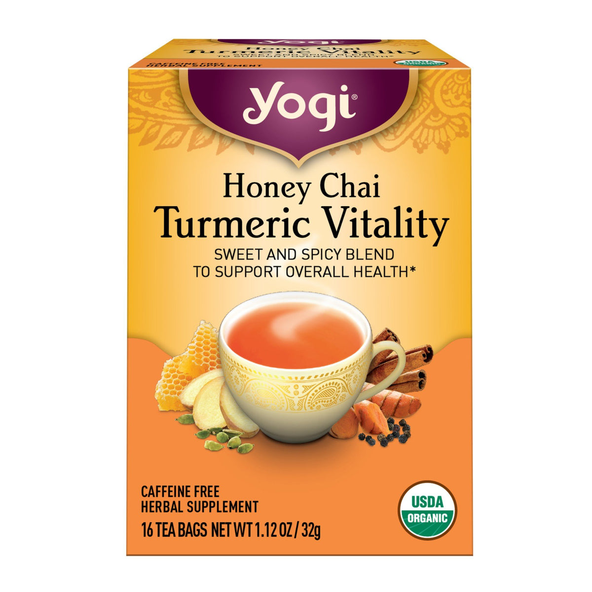 Yogi Teas Honey Chai Turmeric Vitality Organic Tea 16 Bag