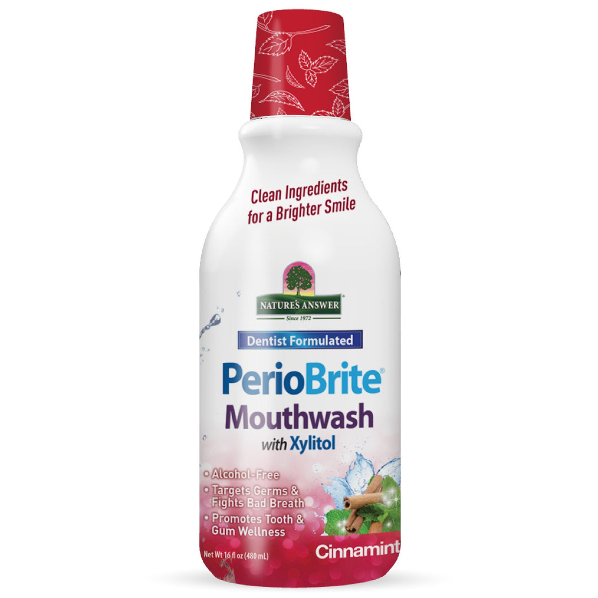 Nature's Answer PerioBrite Mouthwash with Xylitol Cinnamint 16 oz Liquid