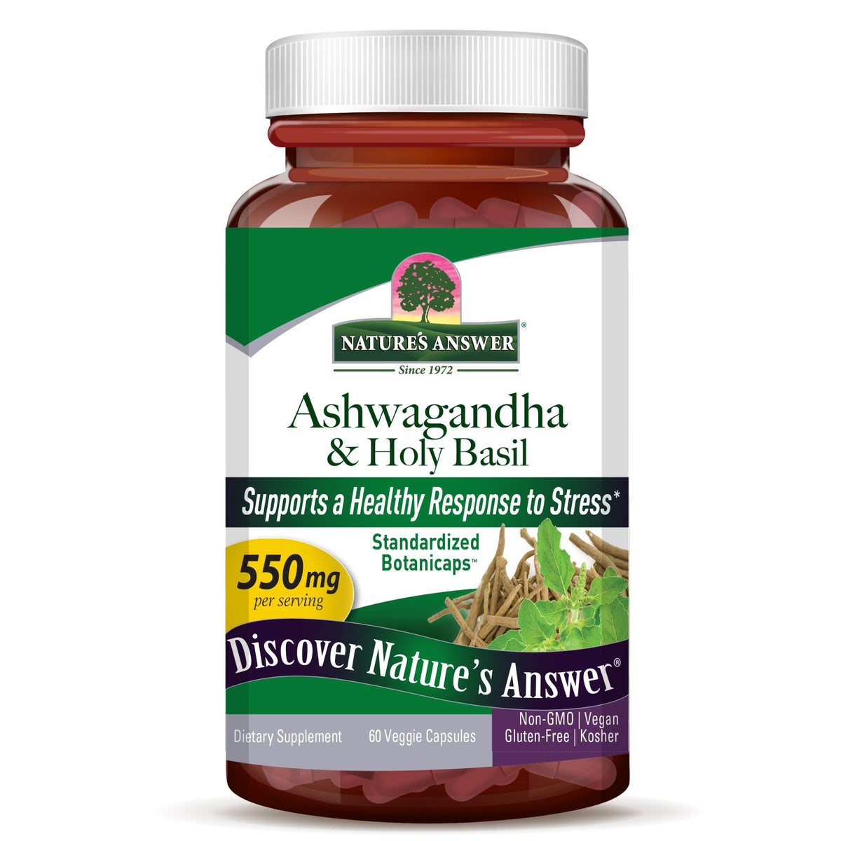Nature's Answer Ashwagandha &amp; Holy Basil 60 Capsule