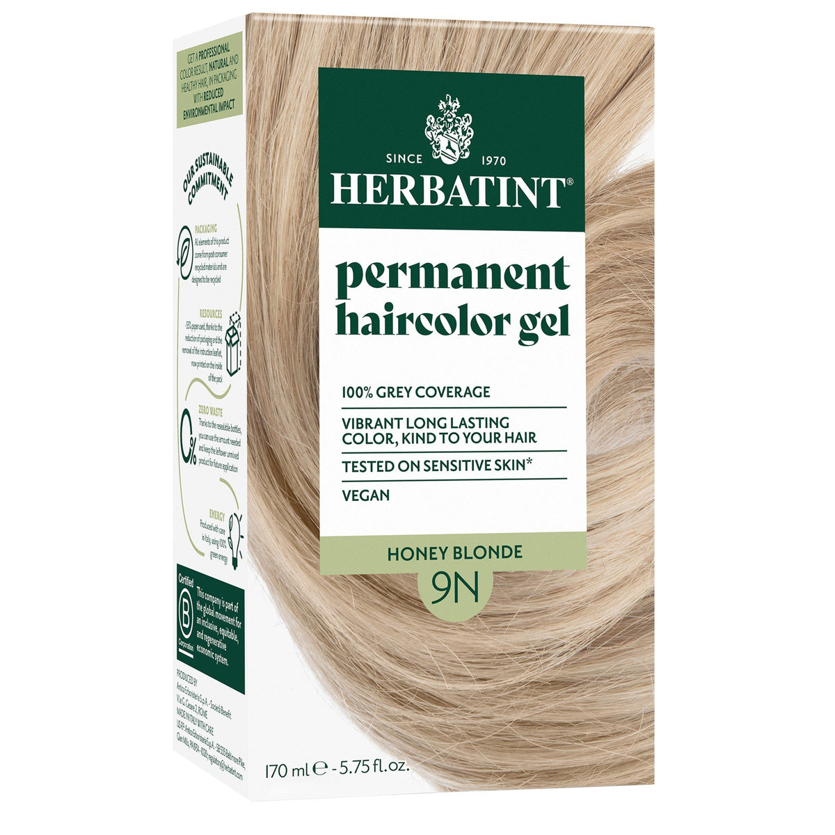 Herbatint 9N-Honey Blonde-Permanent Hair Color Gel 5.75 fl oz Liquid