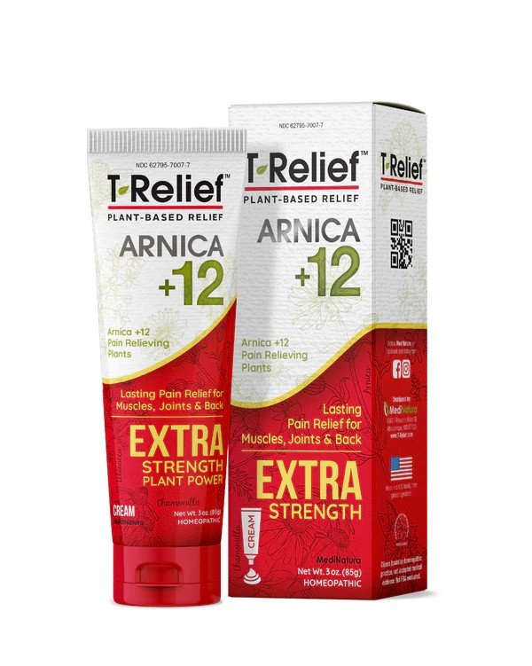 MediNatura T-Relief Extra Strength Pain Relief Cream Arnica +12 3 oz Cream