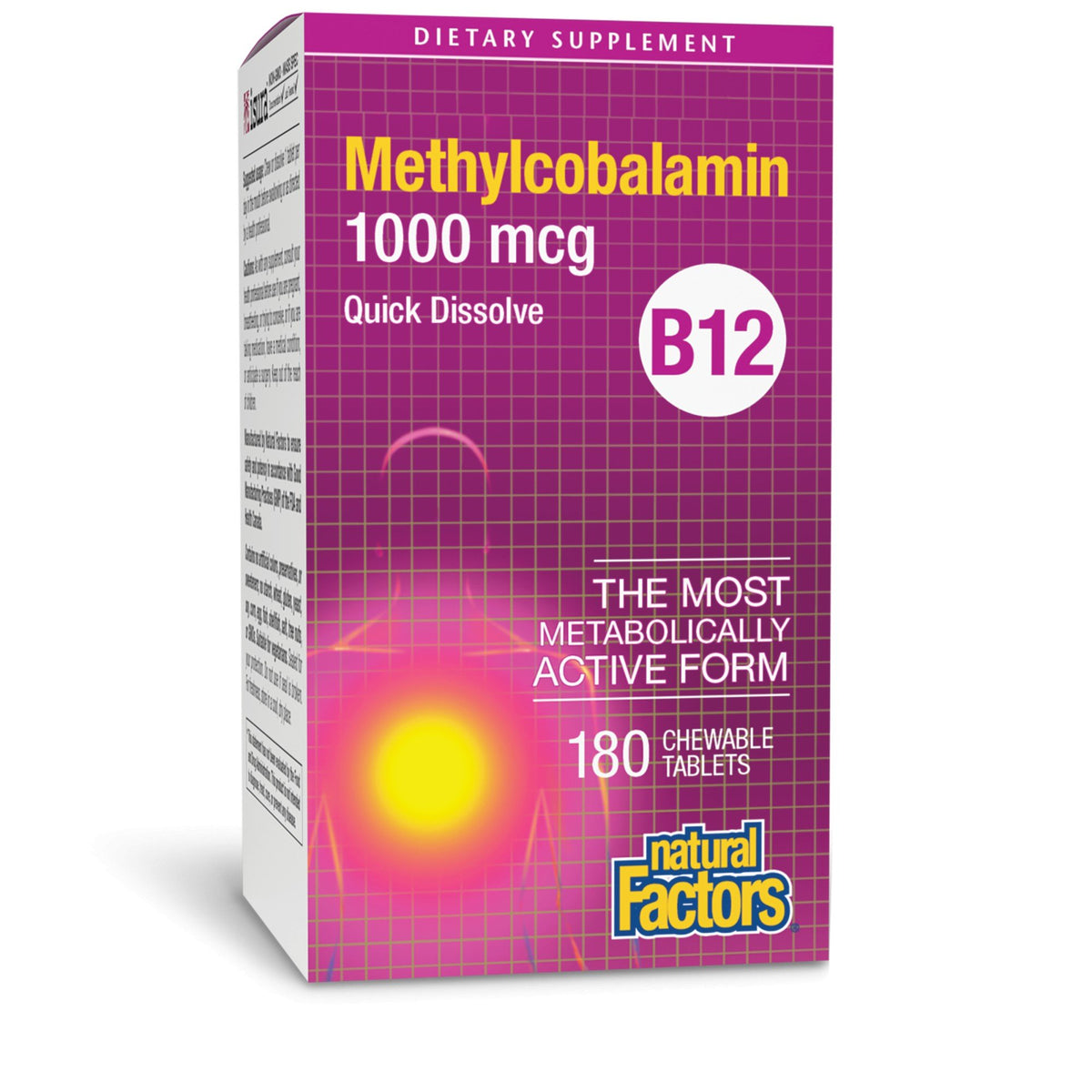 Natural Factors B-12 Methylcobalamin 1000mcg Sublingual 180 Tablet
