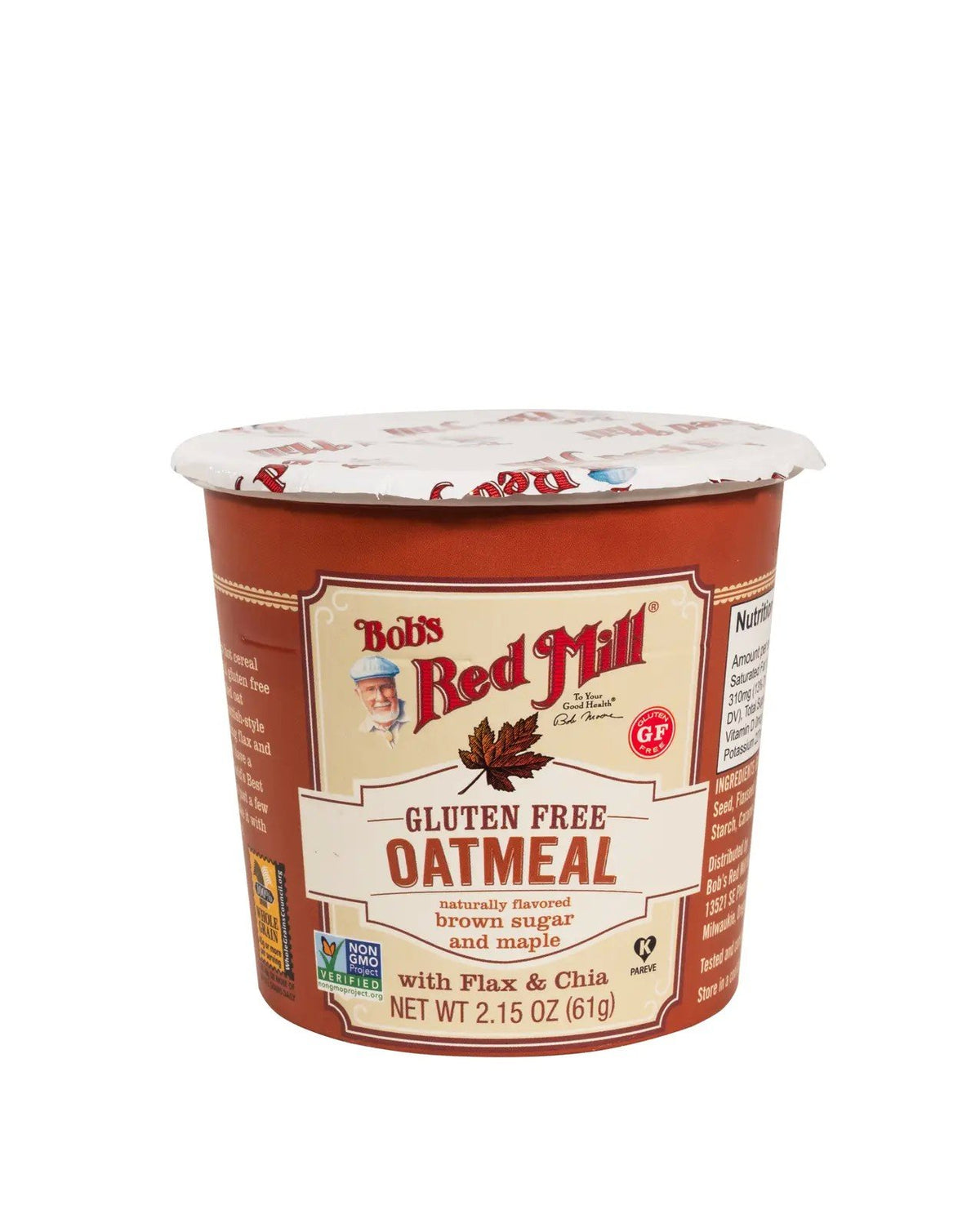 Bobs Red Mill Gluten Free Oatmeal Maple Brown Sugar 2.15 oz Container