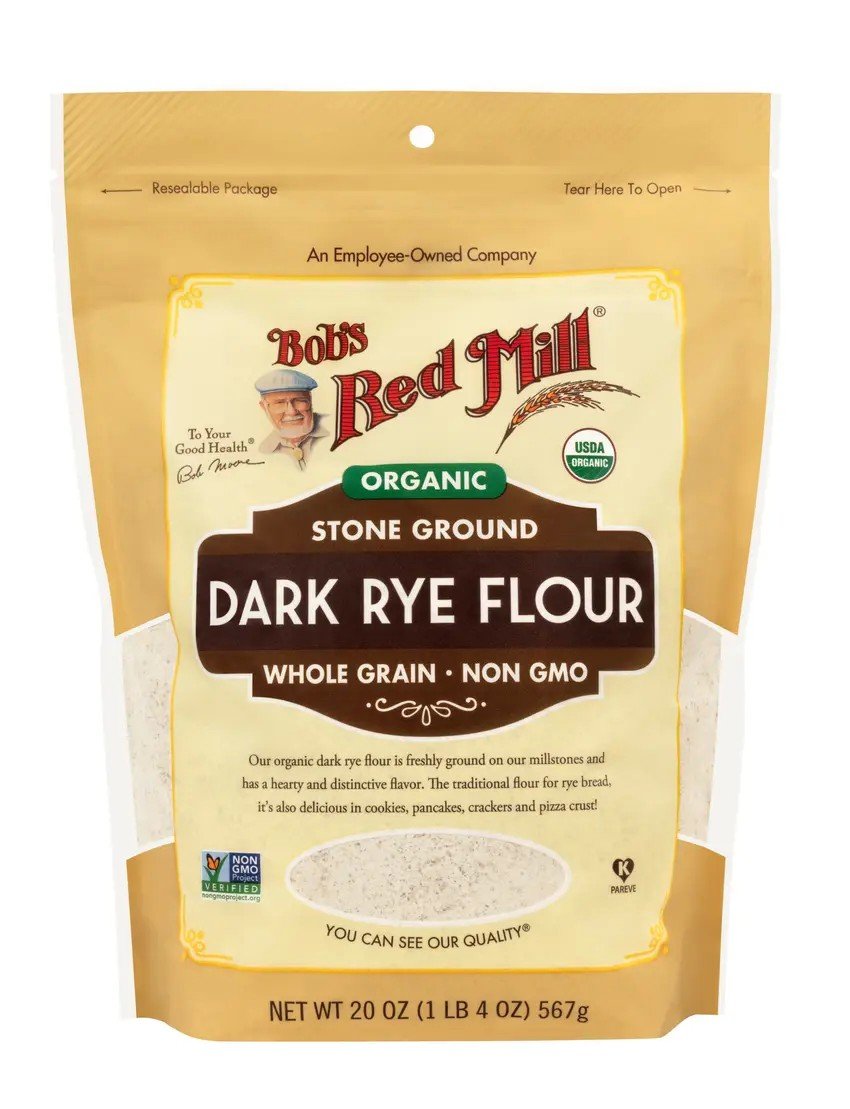Bobs Red Mill Organic Dark Rye Flour 20 oz Bag