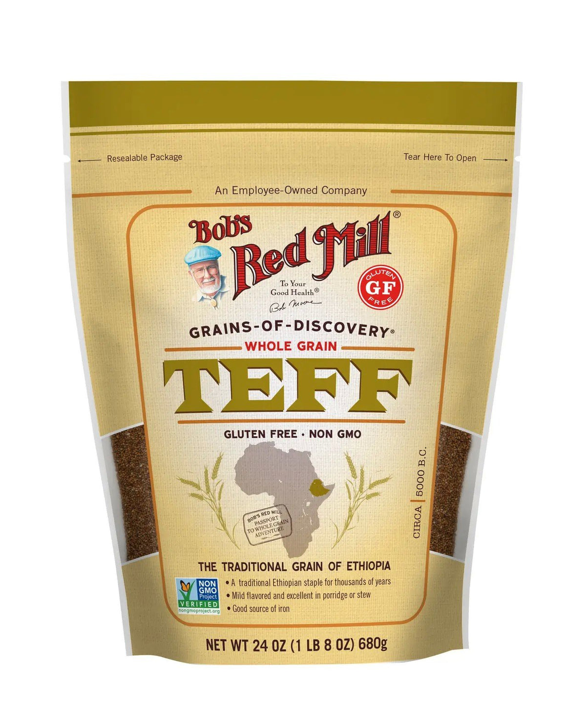 Bobs Red Mill Teff Whole Grain 24 oz Bag