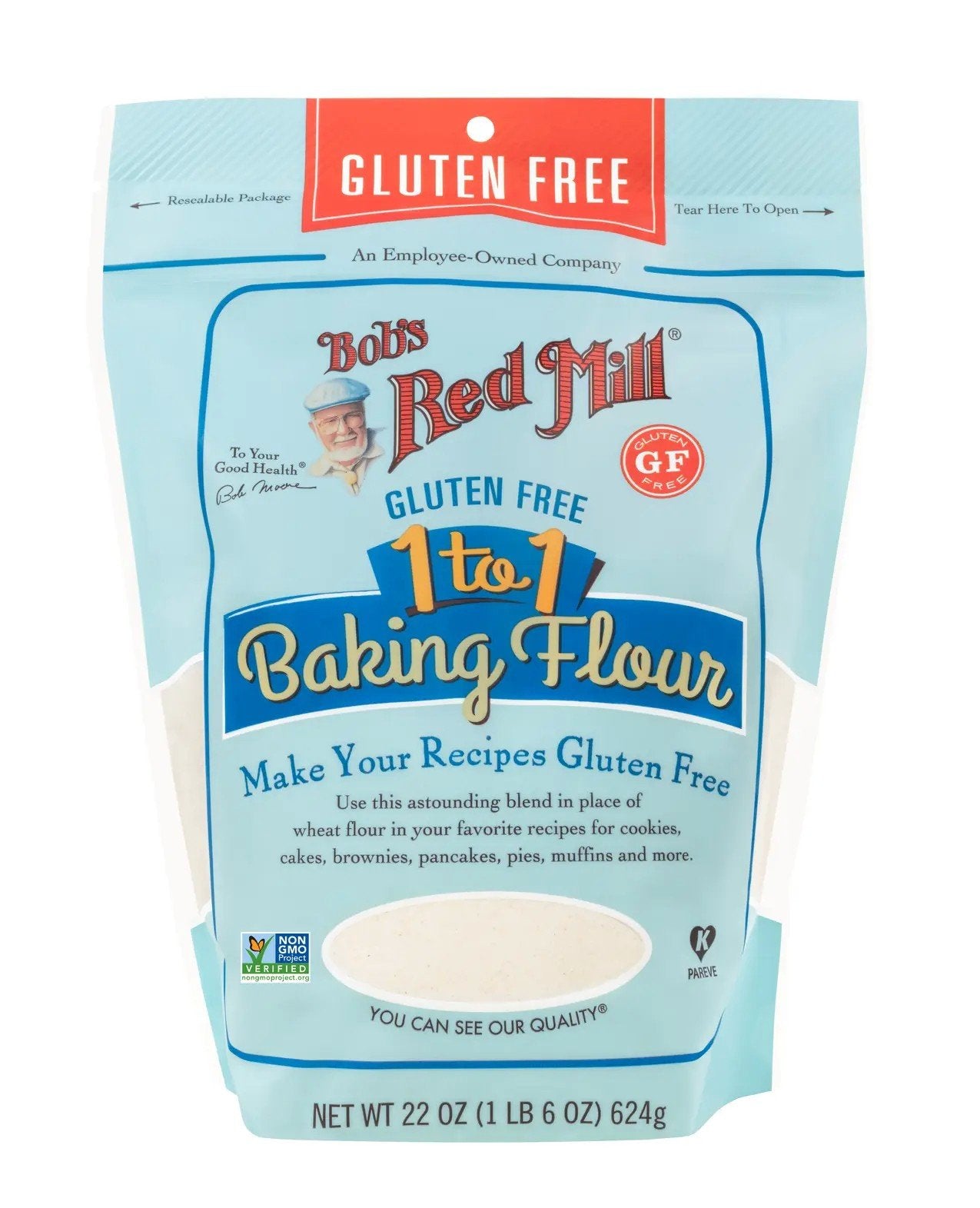 Bobs Red Mill Baking Flour Gluten Free 1 to 1 22 oz Bag