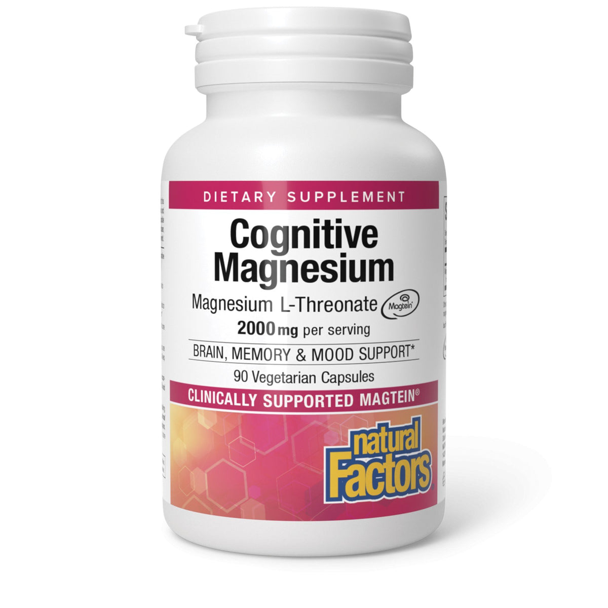 Natural Factors Cognitive Magnesium-Magnesium L-Threonate-2000 mg 90 VegCap