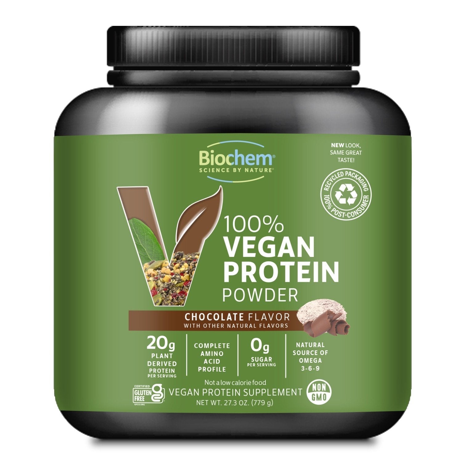 Biochem 100% Vegan Protein Chocolate 27.3 oz Powder