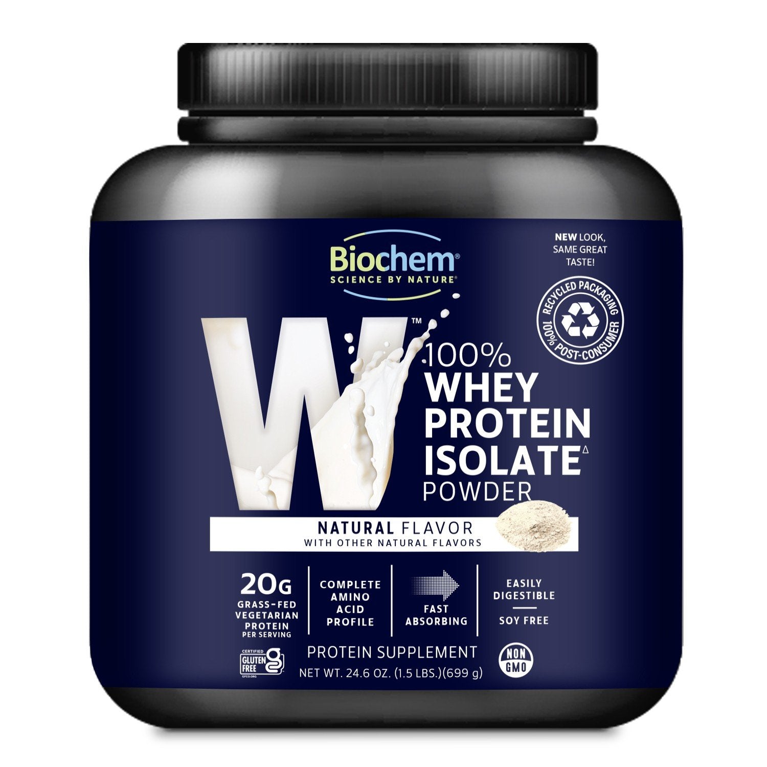 Biochem 100% Whey Protein-Natural 24.6 oz Powder