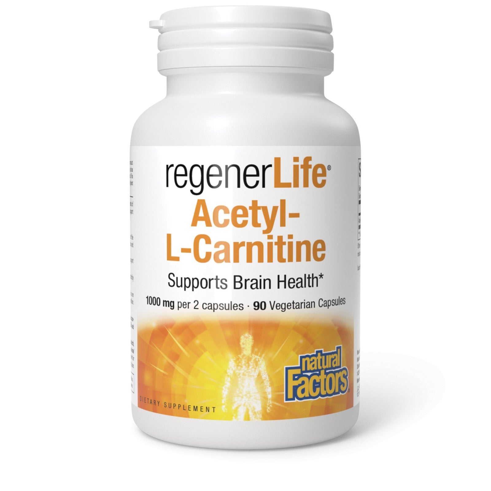 Natural Factors RegenerLife Acetyl-L-Carnitine-1000 mg 90 VegCap