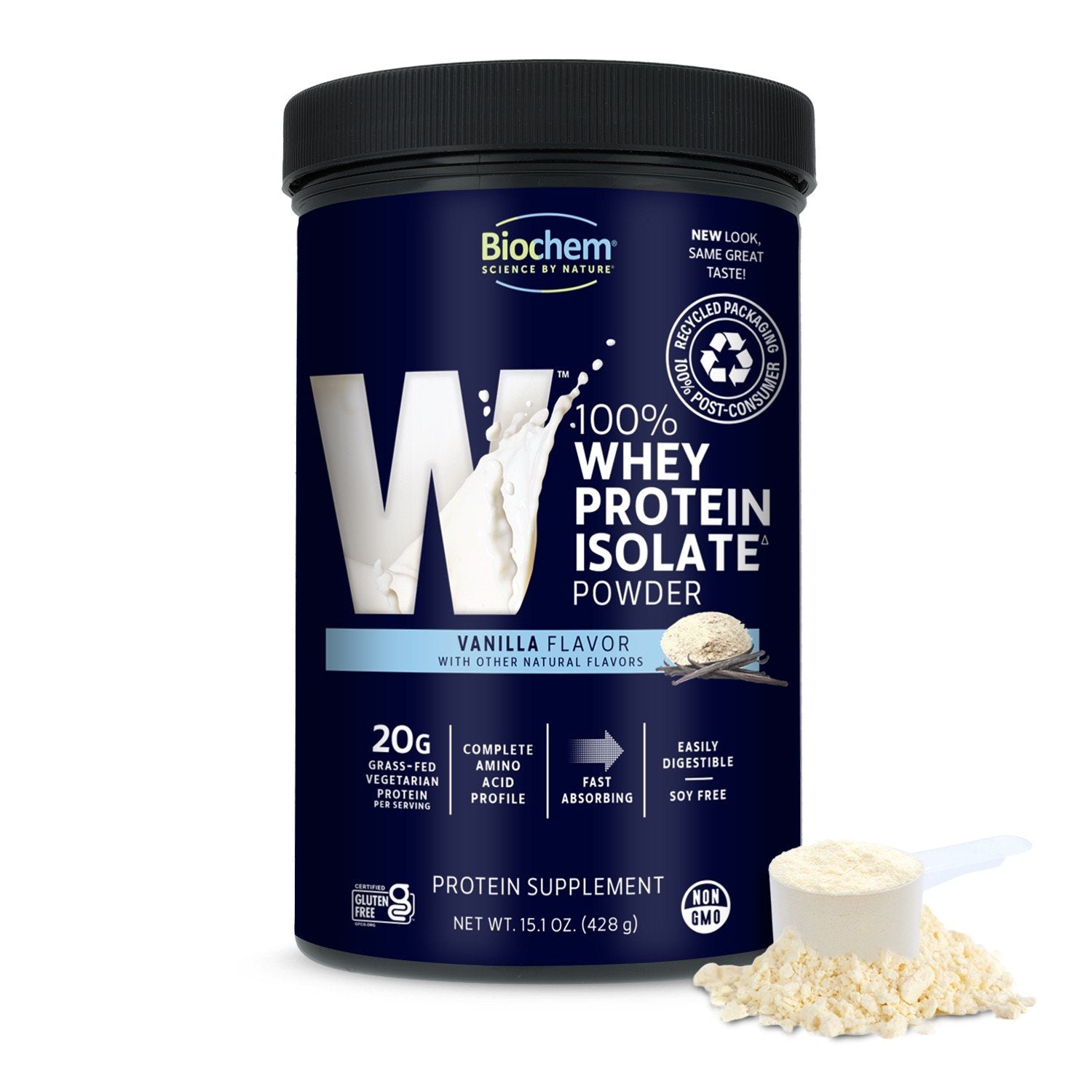 Biochem 100% Whey Protein-Vanilla 14.9 oz Powder