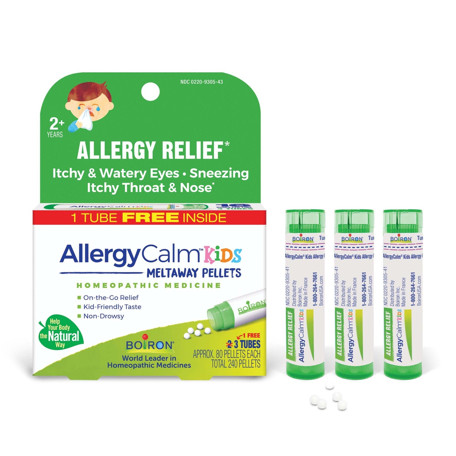 Boiron AllergyCalm Kids 3 Tubes Box