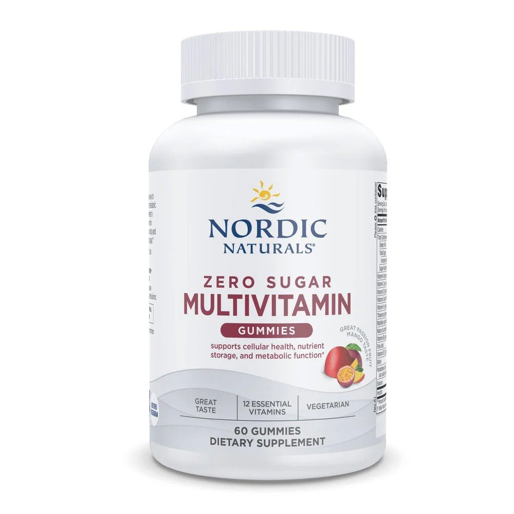 Nordic Naturals Zero Sugar Multivitamin Passion Fruit Mango Gummies 60 Gummy