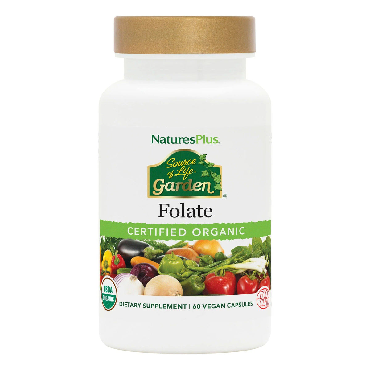 Nature&#39;s Plus Source Of Life Garden-Certified Organic-Folate 60 Vegan Capsule