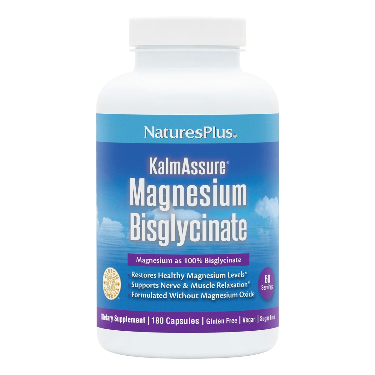 Nature's Plus KalmAssure Magnesium Bisglycinate 180 Capsule