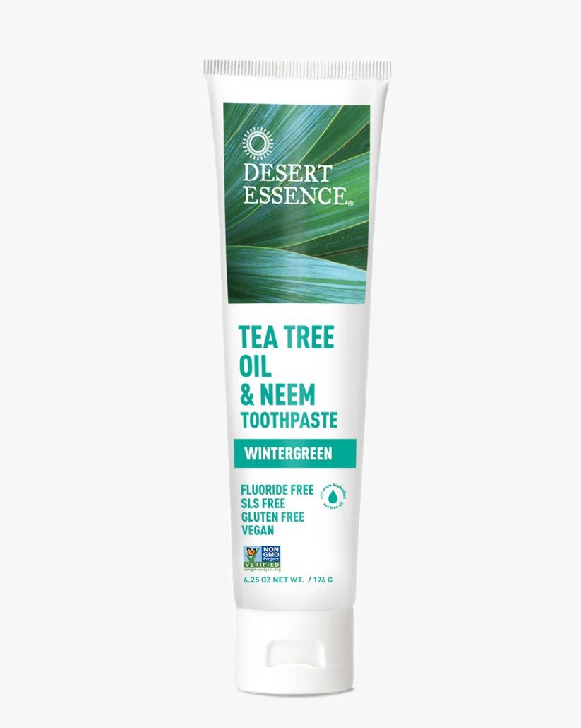 Desert Essence Natural Tea Tree Oil &amp; Neem Toothpaste Wintergreen 6.25 oz Paste