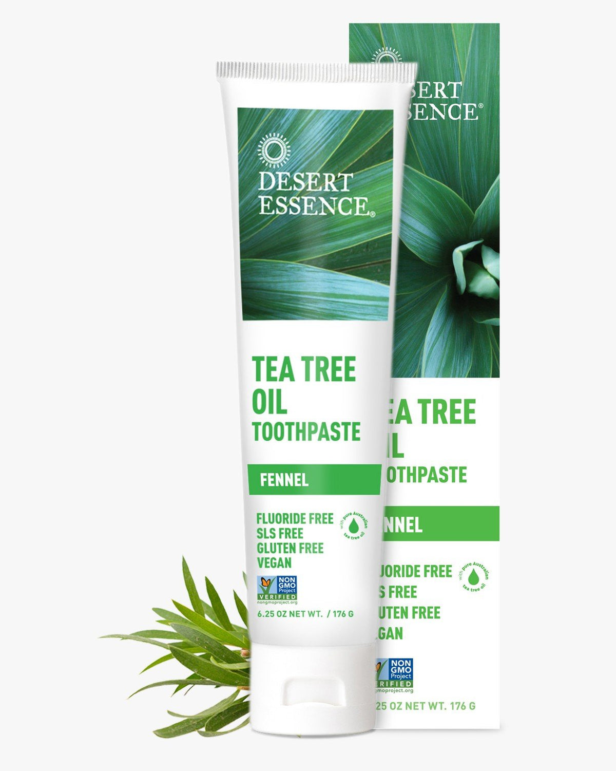 Desert Essence Natural Tea Tree Oil Fennel Toothpaste 6.4 oz Paste