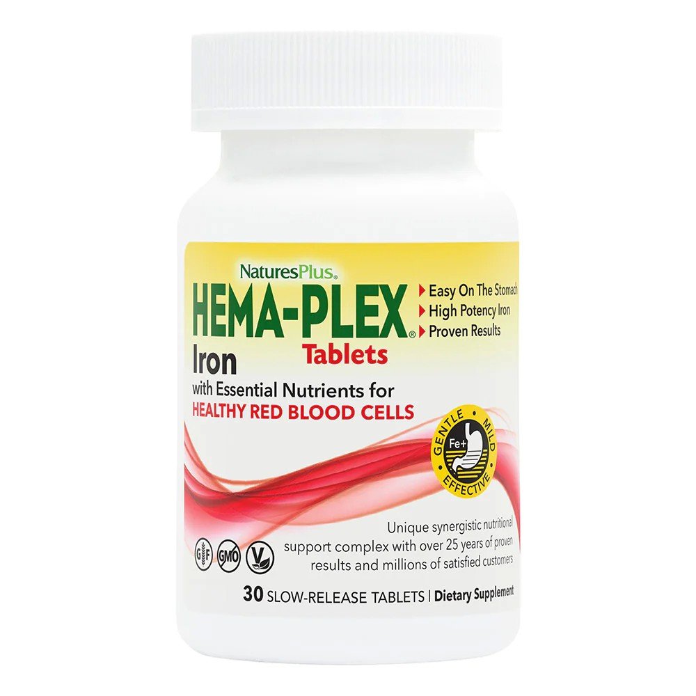 Nature's Plus HEMA-PLEXIron 30 Slow-Release Tablet