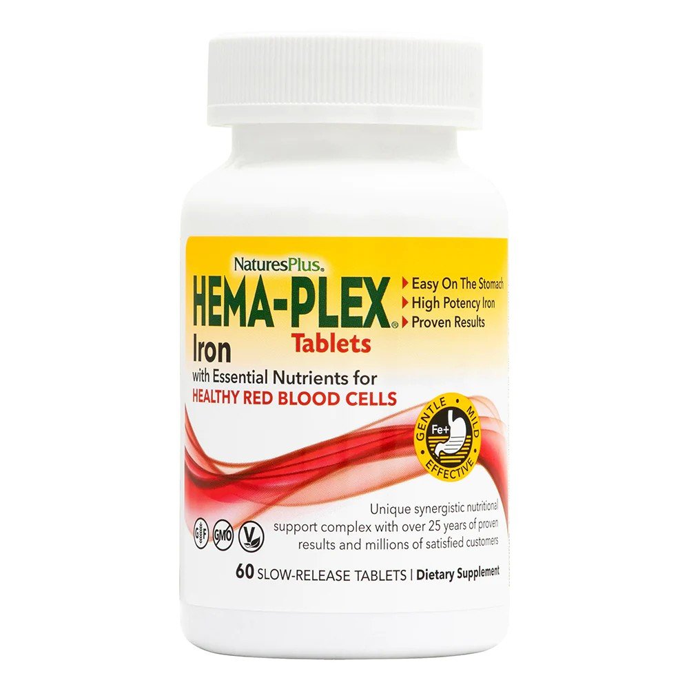 Nature&#39;s Plus HEMA-PLEXIron 60 Slow-Release Tablet